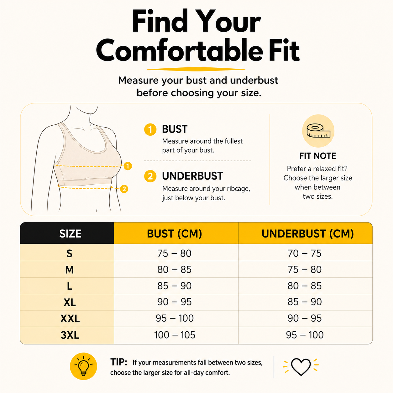 Pure Comfort Racerback Bra with Removable Cups – Pack of 3
