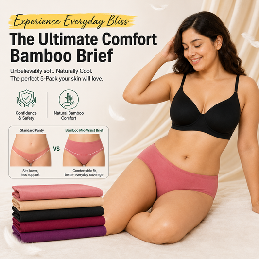 Pack Of 5 - Everyday Bamboo Panties For Womens