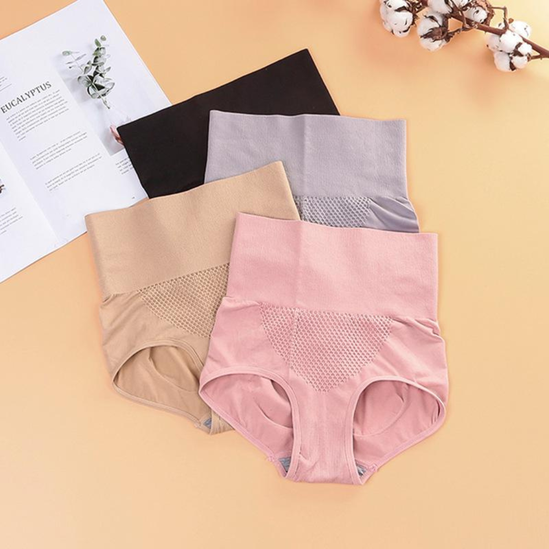 High-Waisted Tummy Support Underwear– Set of 4
