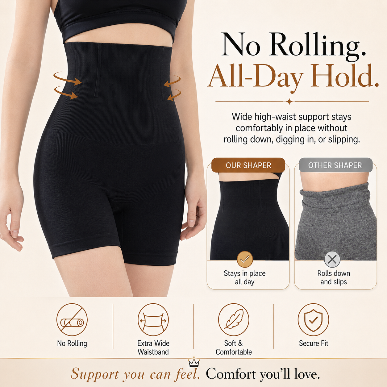 Women’s Tummy Control Thigh Slimming Seamless Body Shaper Shorts ( Pack Of 2 )