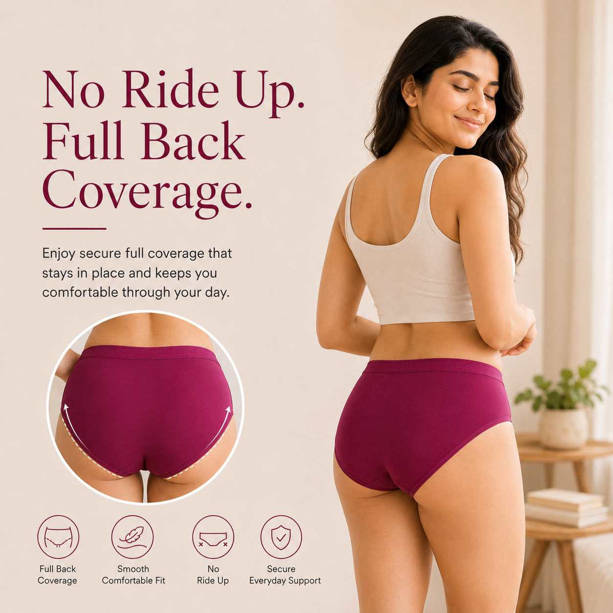 WOMENS All day Comfort Everyday Cotton Panties - Pack Of 5 (Copy)