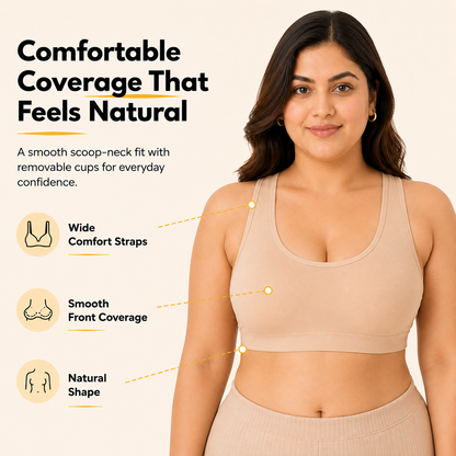 Pure Comfort Racerback Bra with Removable Cups – Pack of 3
