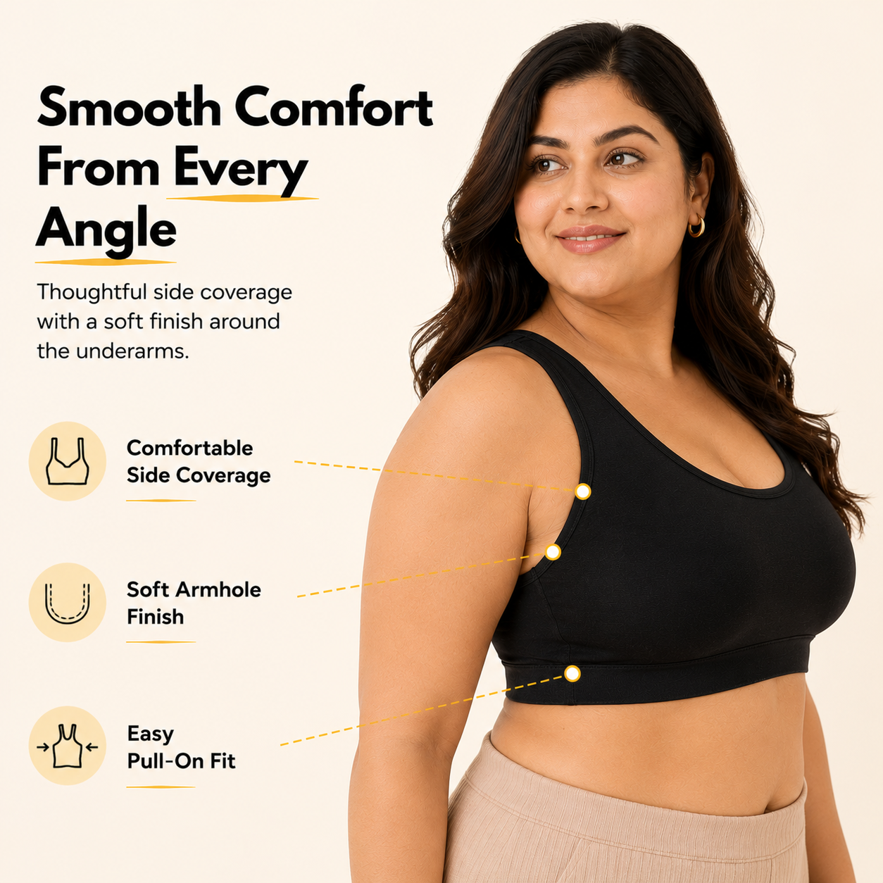 Pure Comfort Racerback Bra with Removable Cups – Pack of 3