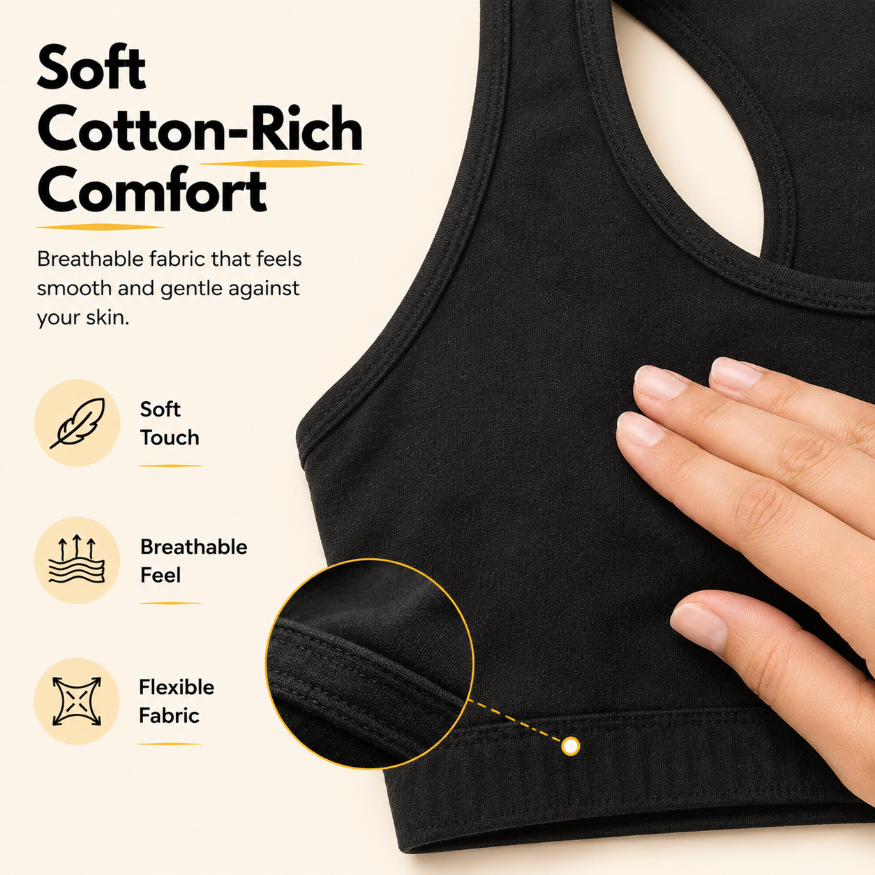 Pure Comfort Racerback Bra with Removable Cups – Pack of 3