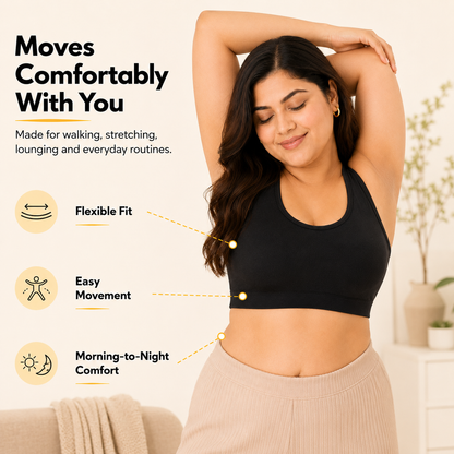 Pure Comfort Racerback Bra with Removable Cups – Pack of 3