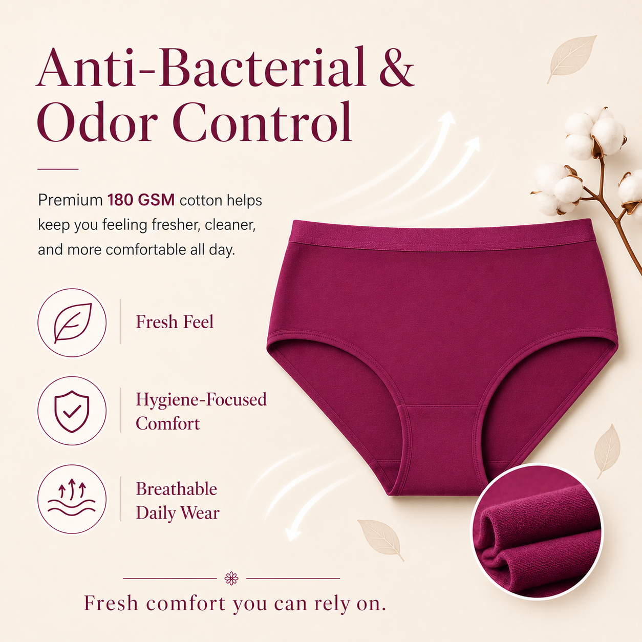 WOMENS All day Comfort Everyday Cotton Panties - Pack Of 5 (Copy)