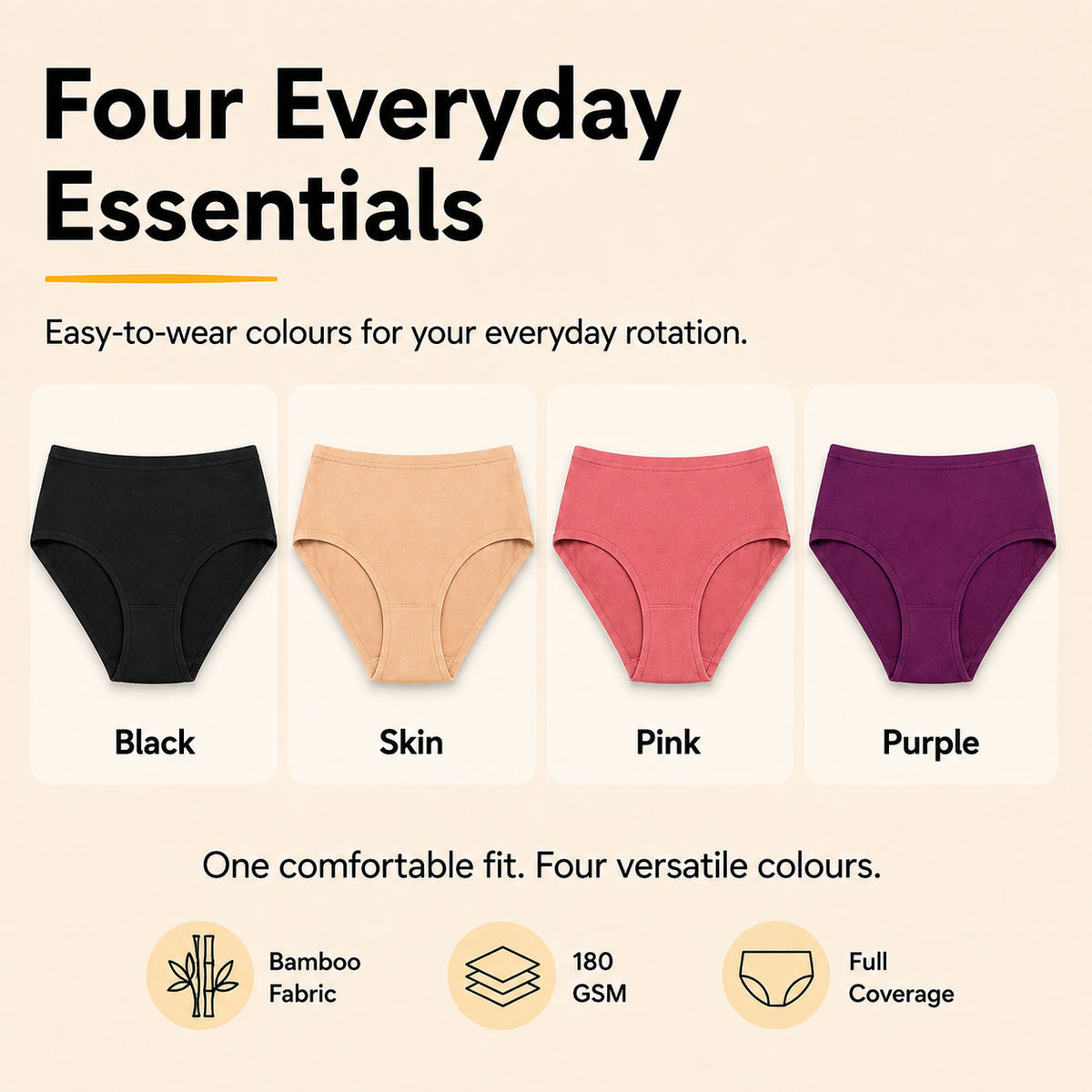 Bamboo Comfort Panties – Pack of 4