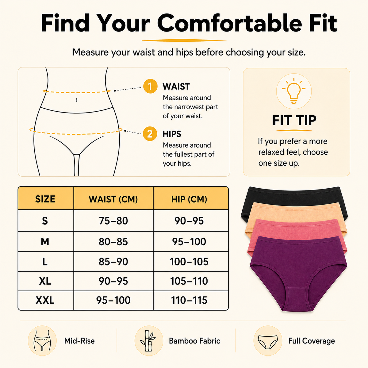 Bamboo Comfort Panties – Pack of 4