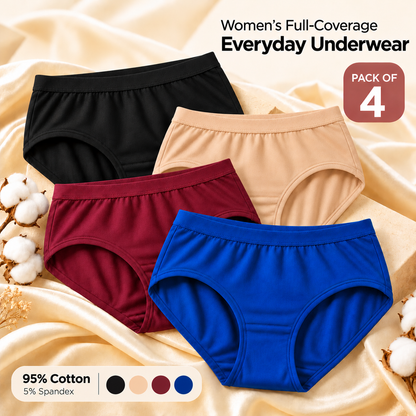 Cool & Comfee Women's Full-Coverage Everyday Underwear – Pack of 4