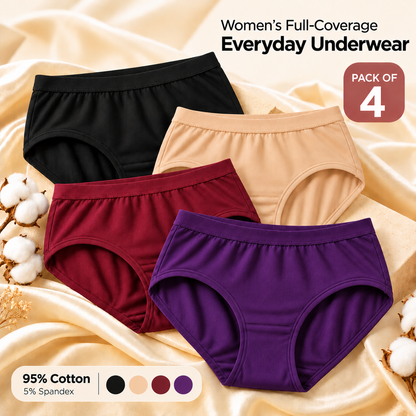 Cool & Comfee Women's Full-Coverage Everyday Underwear – Pack of 4