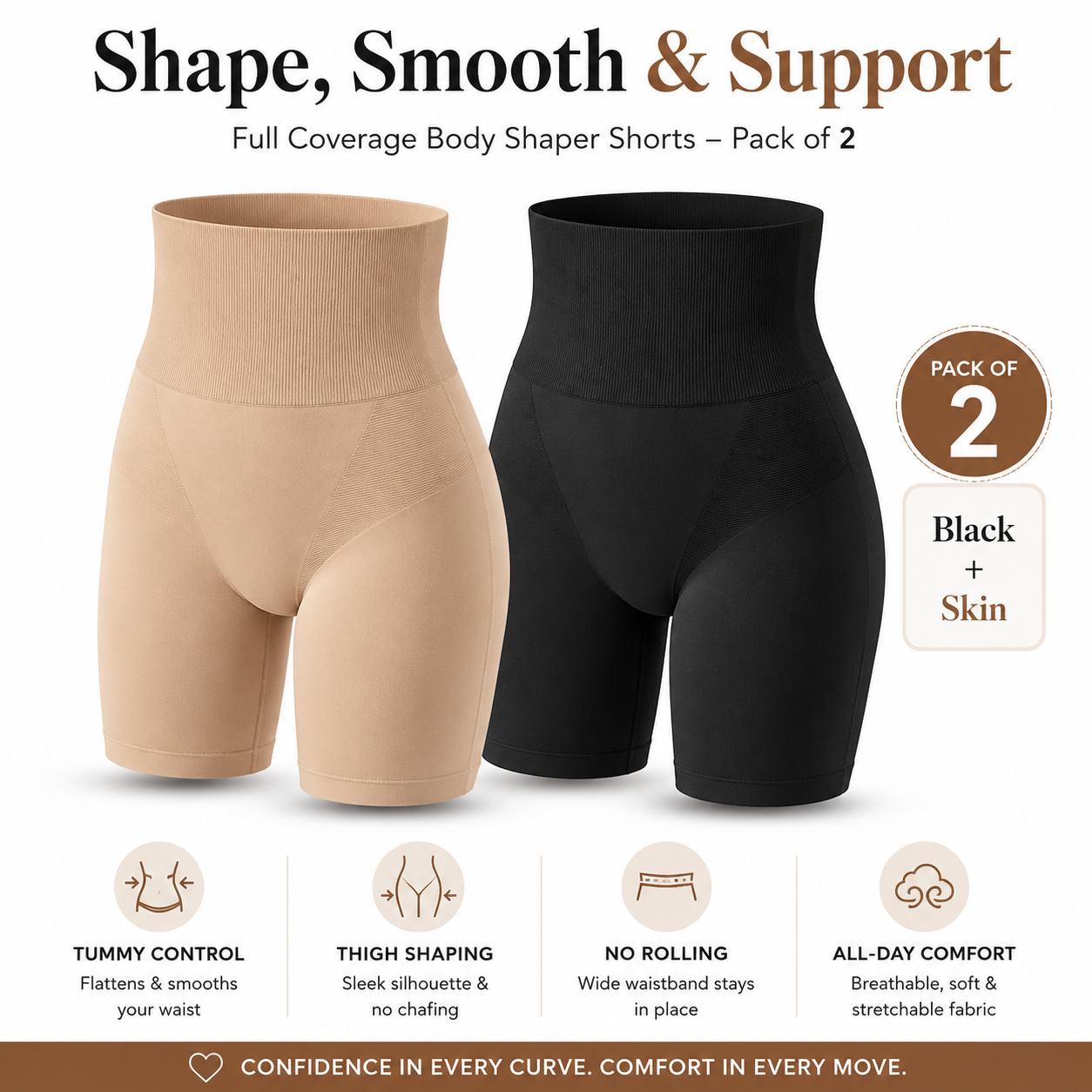 Women’s Tummy Control Thigh Slimming  Seamless  Body Shaper Shorts