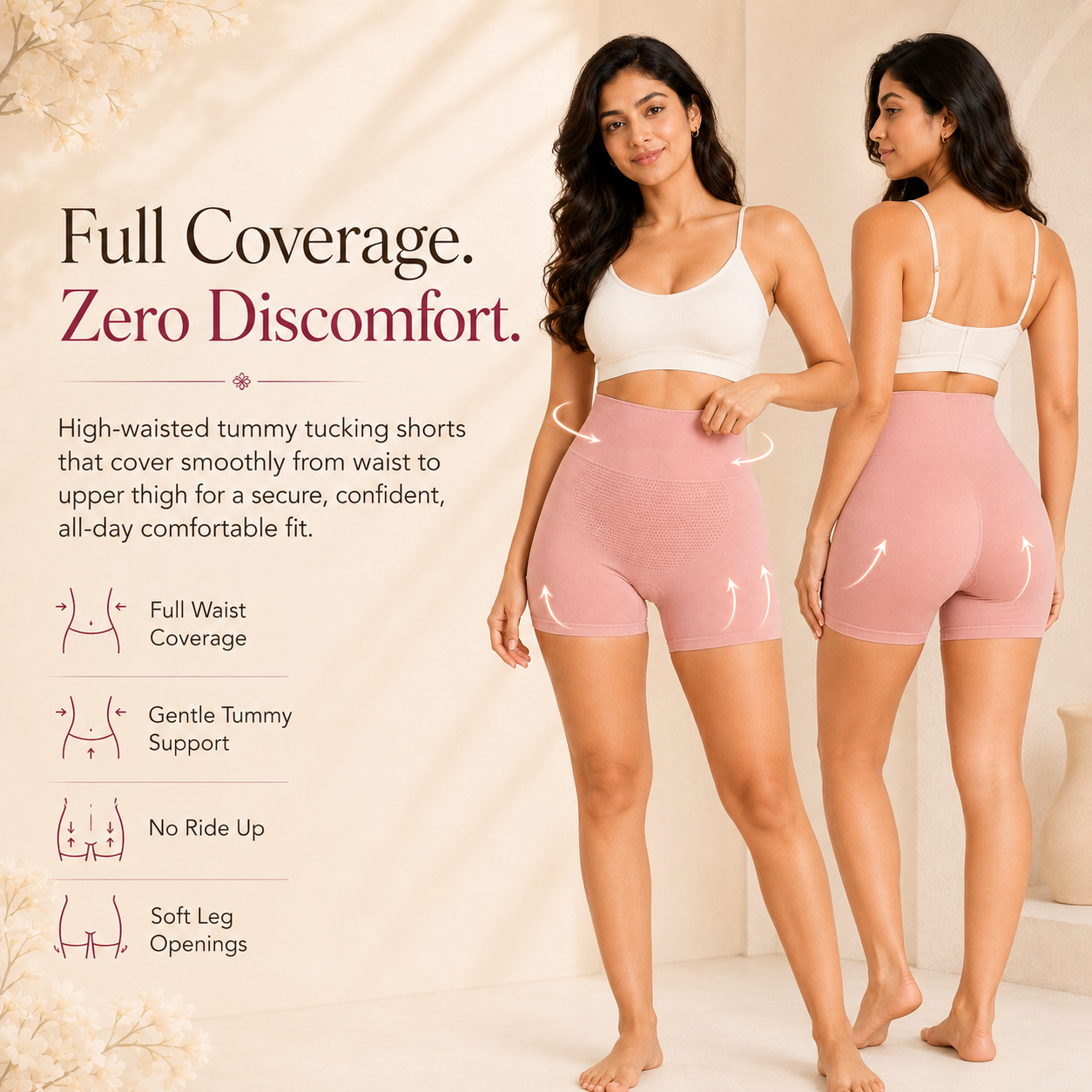 High-Waisted Tummy Tucking Shorts – Pack of 4