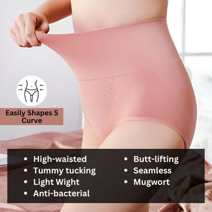 High-Waisted Tummy Support Underwear – Set of 4.