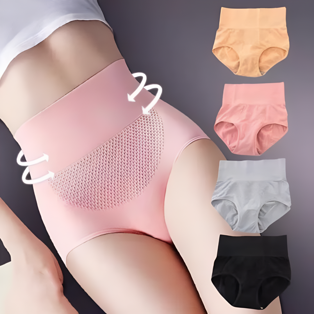 High-Waisted Tummy Support Underwear– Set of 4