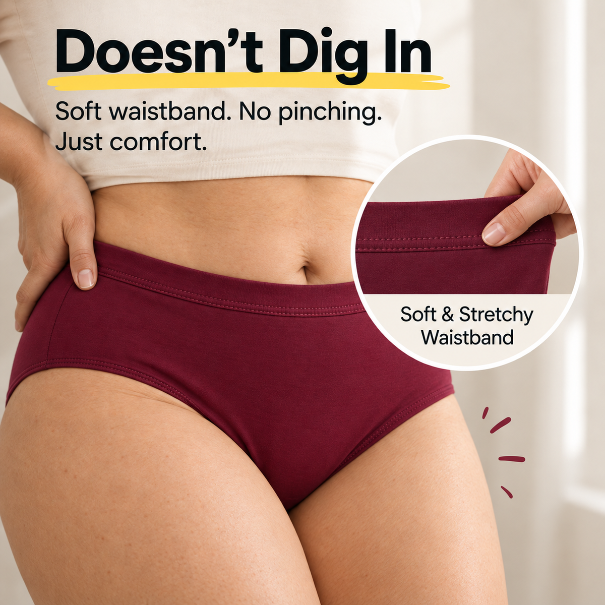 WOMENS Everyday Comfort Cotton Panties – Pack of 5