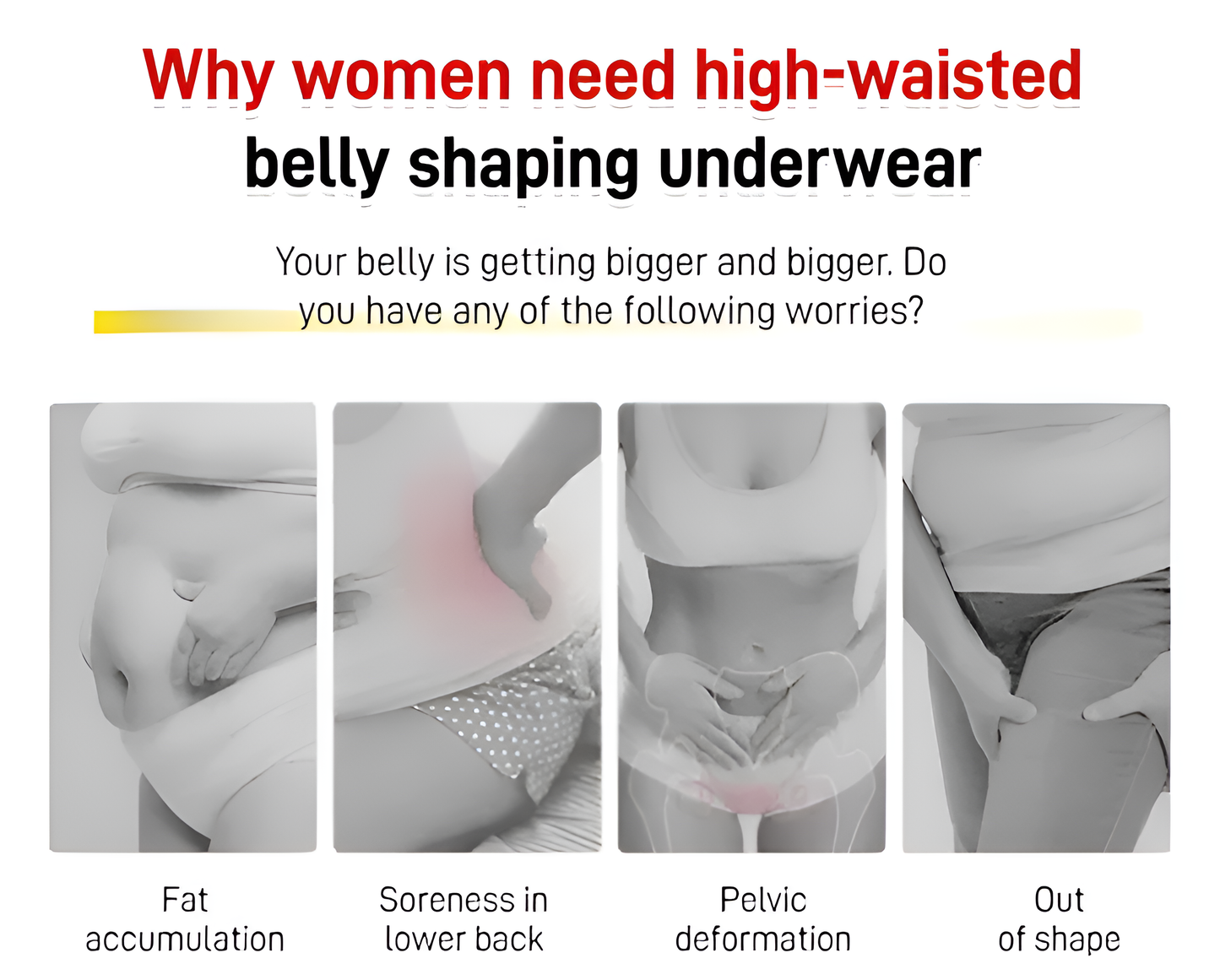 High-Waisted Tummy Support Underwear– Set of 4