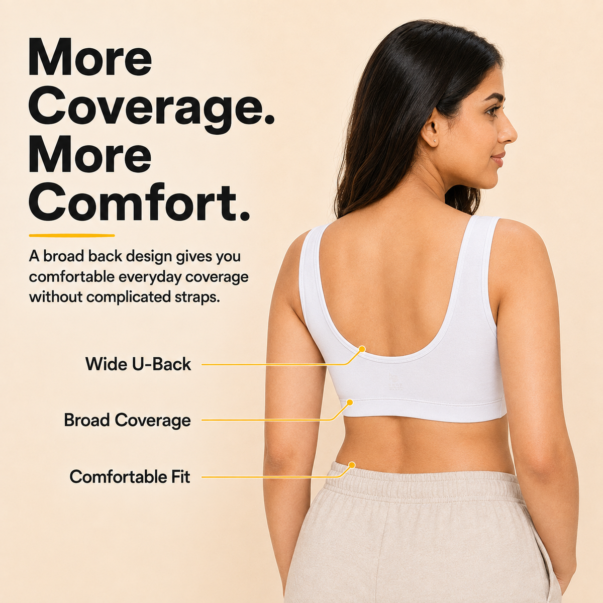 Everyday Comfort Bra with Removable Cups – Wire-Free Pack of 3