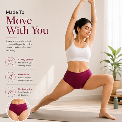 WOMENS All day Comfort Everyday Cotton Panties - Pack Of 5 (Copy)