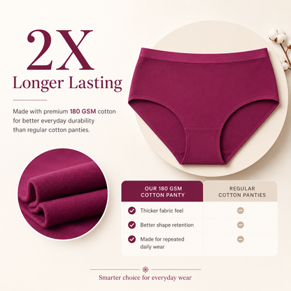 WOMENS All day Comfort Everyday Cotton Panties - Pack Of 5 (Copy)
