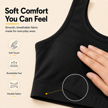 Everyday Comfort Bra with Removable Cups – Wire-Free Pack of 3