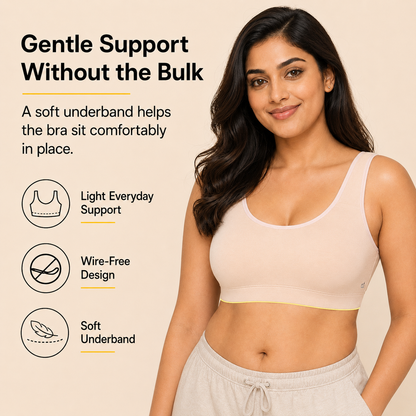 Everyday Comfort Bra with Removable Cups – Wire-Free Pack of 3