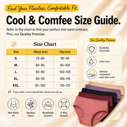 Pack Of 5 - Everyday Bamboo Panties For Womens