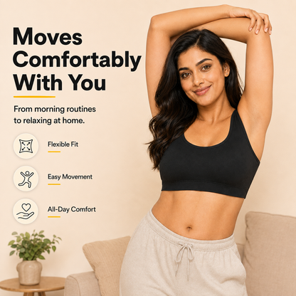 Everyday Comfort Bra with Removable Cups – Wire-Free Pack of 3