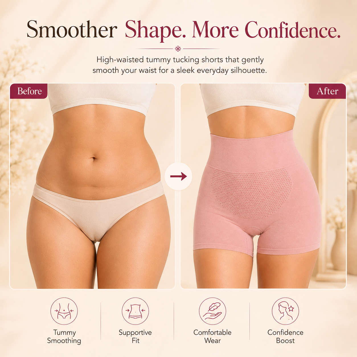 High-Waisted Tummy Tucking Shorts – Pack of 4