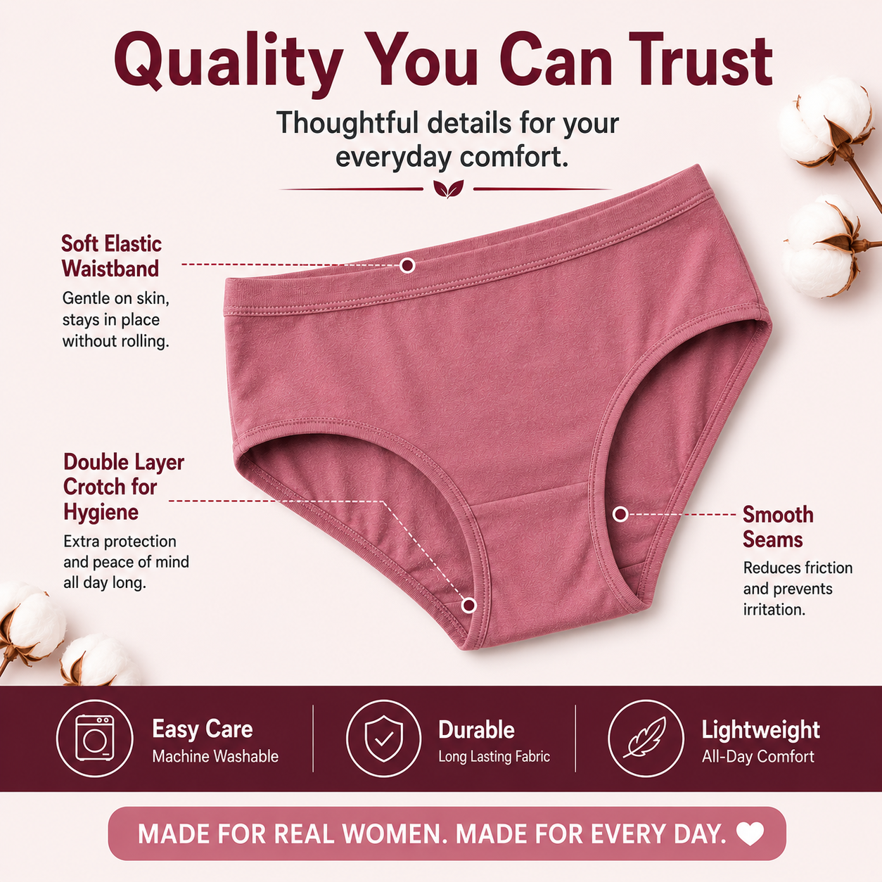 Pack Of 5 - Everyday Bamboo Panties