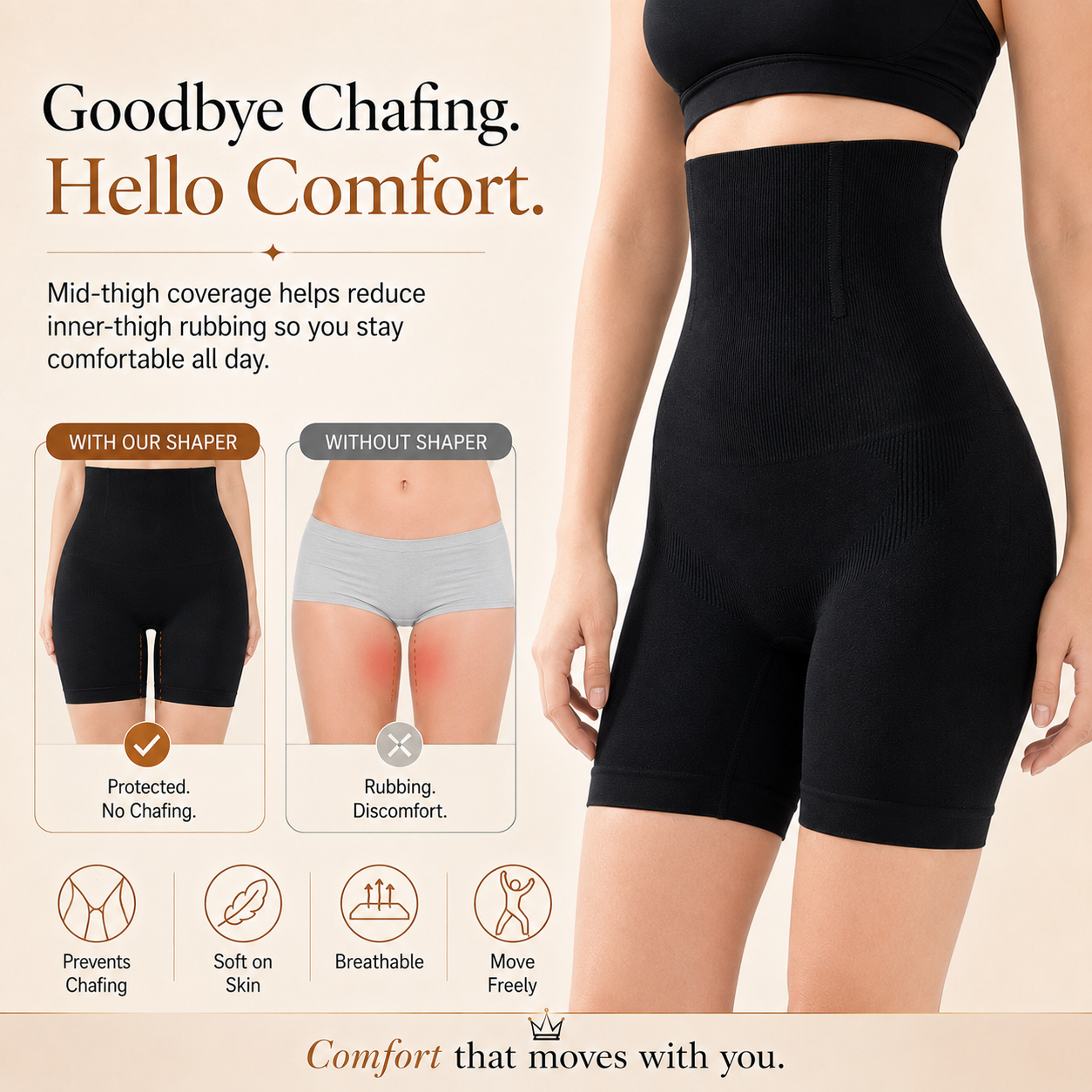 Women’s Tummy Control Thigh Slimming  Seamless  Body Shaper Shorts ( Pack Of 2 )