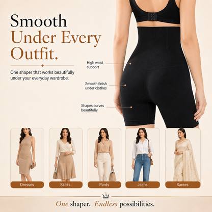 Women’s Tummy Control Thigh Slimming  Seamless  Body Shaper Shorts ( Pack Of 2 )