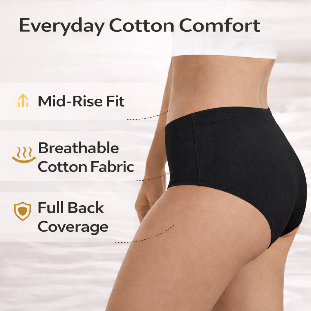 Everyday Comfort Pro – Cotton Panty ( Black ) Pack of 2