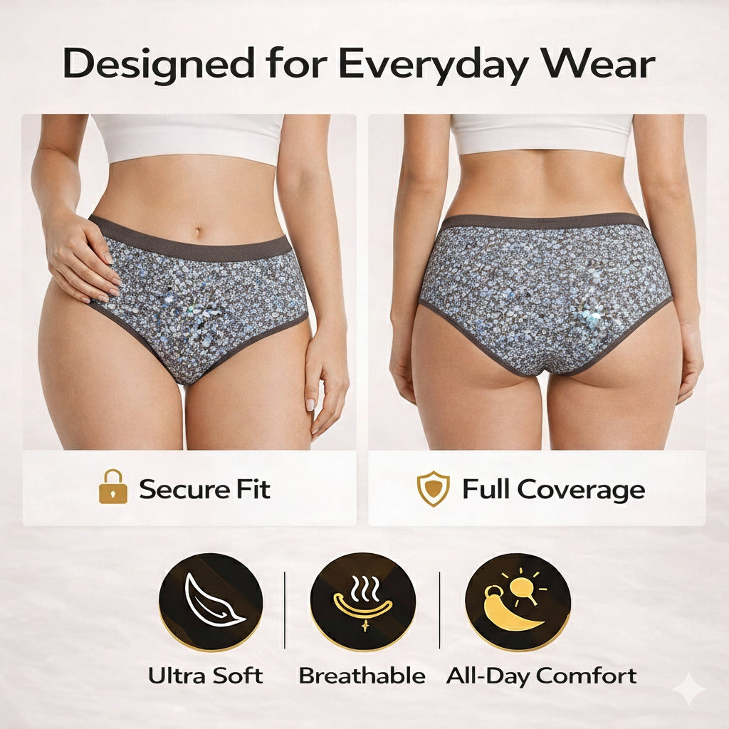Everyday Comfort Pro – Premium Printed Cotton Panty ( Pack of 3)