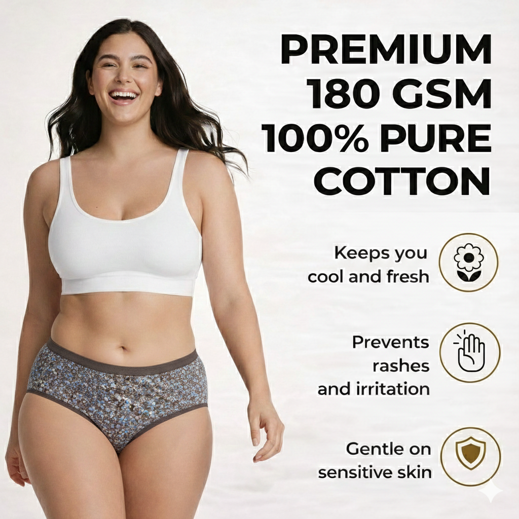 Everyday Comfort Pro – Premium Printed Cotton Panty ( Pack of 3)