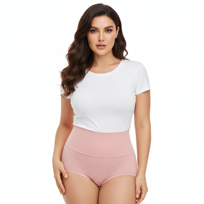 High-Waisted Tummy Support Underwear ( Pink ) Pack Of 2